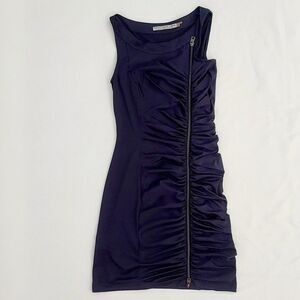 Marc New York by Andrew Marc Women's Sleeveless Front Side Zipper Ruche Dress 2